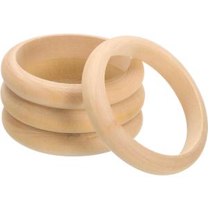 uxcell Wooden Bangle Bracelet, 4Pcs 81mm - Log Retro Macrame Rings, Unfinished Smooth Wood Circle, Wooden Rings for Crafts, Jewelry, DIY Making, Home Decor