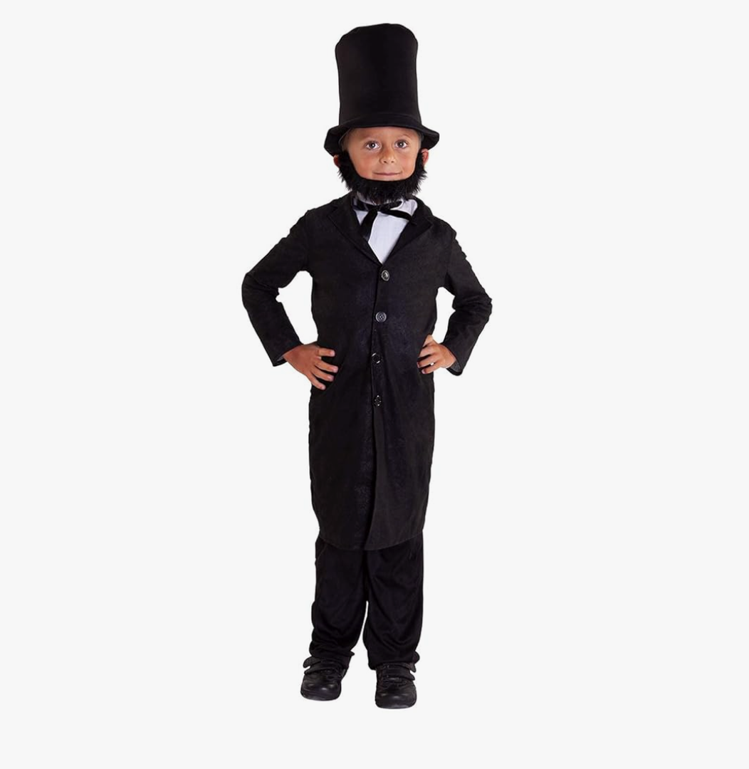 Morph Abraham Lincoln Costume, Abraham Lincoln Costumes for Kids, Boys Halloween Costume, Halloween Costumes for Kids L