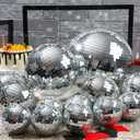 Libima 12 Pack Bulk Large Disco Ball Decorations, Silver Mirror Hanging Disco Balls Ornaments for Christmas Tree, Mothers Day, 70s 80s Party, Wedding, Prom, DIY Decor(12'', 8'', 6'', 4'')