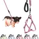 Mini Pig Harness, Adjustable Small Pig Harness with Leash Infinity Style Lead and Soft Foam Handle for Pet Pigs Walking Training Jogging (Pink, L)