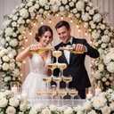 20 Pcs 7oz Plastic Champagne Tower with Acrylic Serving Tray