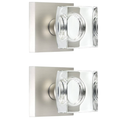 Coolnews Crystal Door Knobs with Lock, Satin Nickel Finish for Bathroom & Bedroom Privacy