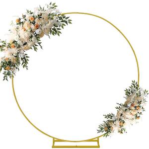 7.2FT Round Backdrop Stand Wedding Arch Frame Circle Stable Gold Metal Arch Stand for Wedding Birthday Party Baby Shower Bridal Shower Photography Decoration
