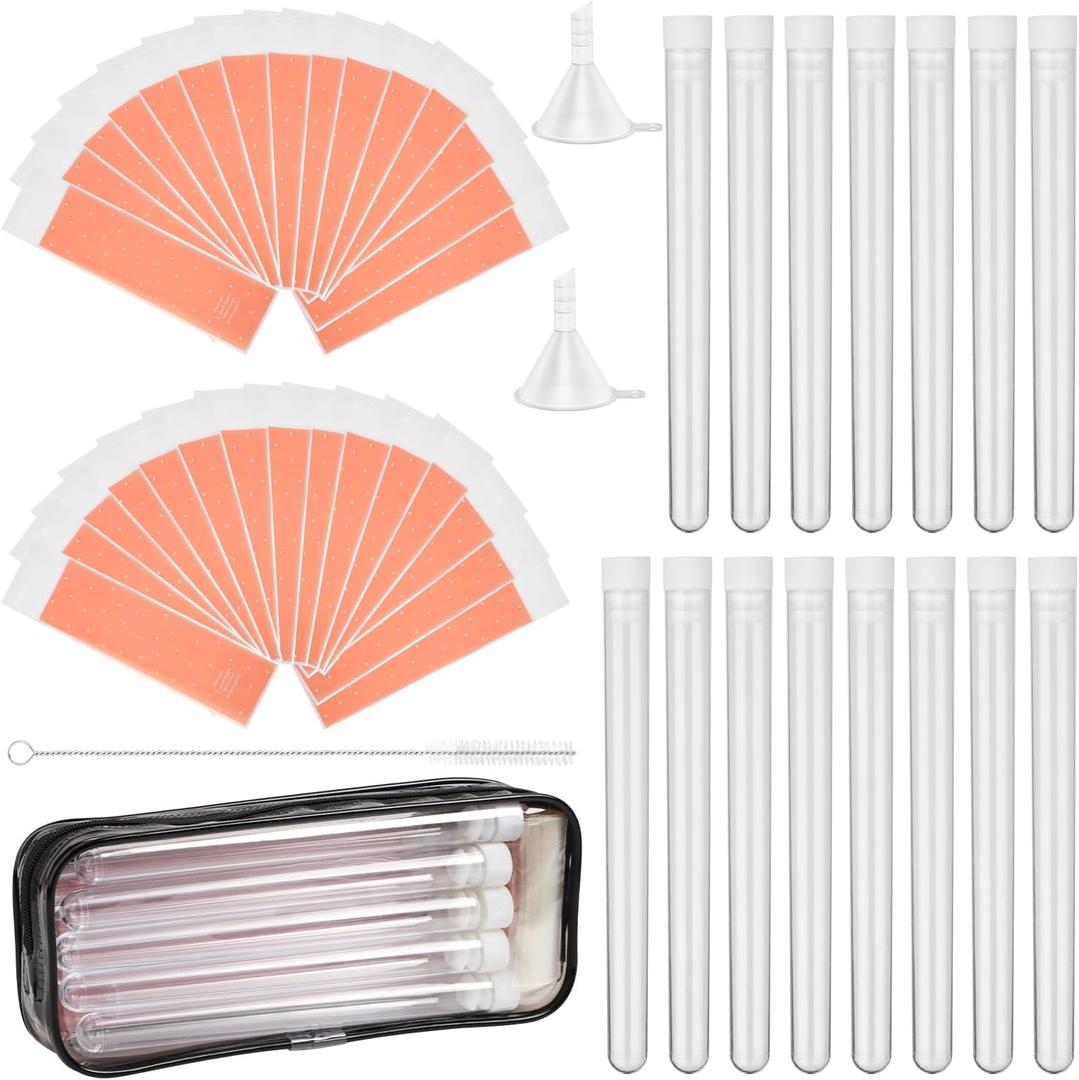 49pcs Hidden Flasks Set, Tampon Flask Shot Tubes with Bags, Brush, Plastic Flask for Liquor Drinks Cruise Events Concerts