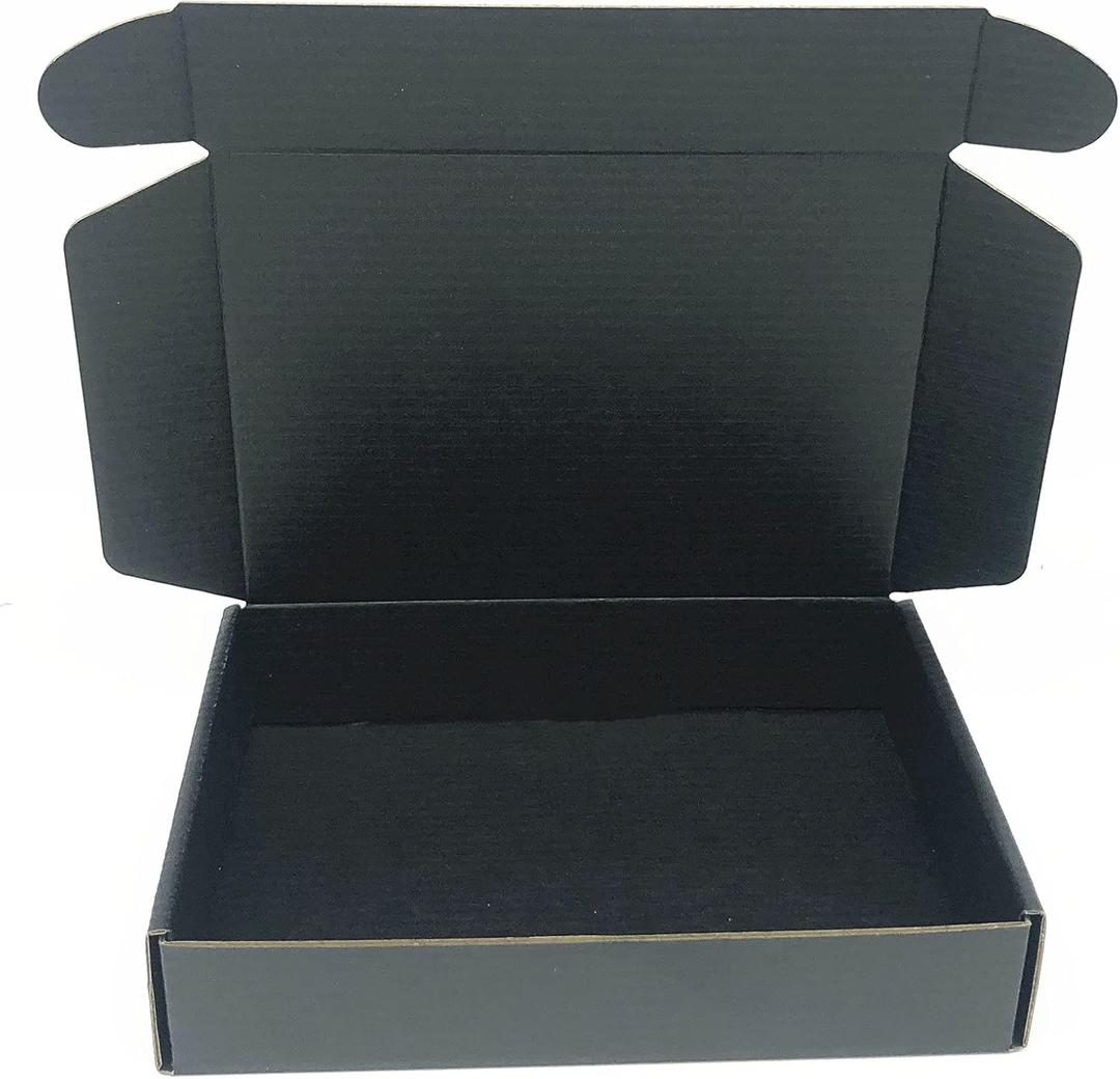 Black Cardboard Shipping Box 14 x 10 x 2.2 Inch Corrugated Packaging Storage Boxes 10 Pack (Inside Size: 13.5 x 10 x 2.1")