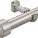 Heavy Duty Curtain Rods,1 1/4" Large Diameter Premium Nonadjustable Curtain Rod,96in/8ft Custom Window Treatment Rods with Durable Aluminum Brackets and End Caps,Brushed Nickel Finish