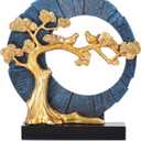 DOVDOV Gold Welcome Pine and Bird Statue Decor, Gold and Blue Home Decor, Bird Sculpture Home Decor for Bookshelves Office Shelves on Coffee Tables TV Cabinets Entryway Entryway Decor.