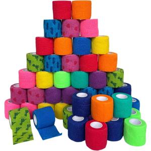 48 Rolls Self Adhesive Bandage Wrap, Vet Wrap 2 Inch for Horses Dogs Wounds Care, Self Sticking Elastic Bandage Wrap Tape for Wrist, Ankle, Sports, Tatto (Mixed)