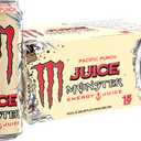Monster Energy Juice Monster Pacific Punch, Energy Drink, 16 Ounce | Energy + Juice, Pack of 15 (EXP 09/30/26)