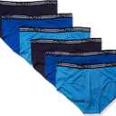 Nautica mens 6 Pack Classic Cotton Fly Front Briefs (Large, Peacoat/Aero Blue/Sea Cobalt- 6 Pack)