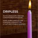 CANDWAX 10 inch Taper Lilac Candles Set of 12 - Unscented Smokeless Dripless Tall Candlesticks - Perfect for Special Occasions, Ordinary Dinners, for Mother's Day - Lavender Candle Sticks