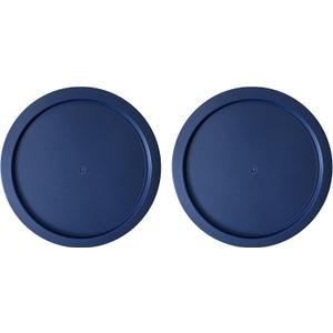 Replacement Lids for Pyrex 4-Cup Glass Food Storage Container Bowls, 6-Inch Plastic Round Lids Covers fits Pyrex 7201-PC, Airtight & Leakproof (2-Pack, Blue)