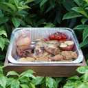 Aluminum Foil Pan Holder for 9x13 Disposable Baking Tin, Includes 1 Foil Pan- Handcrafted Wood Carrier for Food Containers - Party Supplies and Catering Server