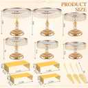 Lallisa 13 Piece Gold Cake Stand Set, Vintage Cake Dessert Display with Crystal Rim & Cupcake Trays for Wedding, Birthday Anniversary Parties, Dessert Table Decoration
