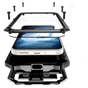 Lunivop for Google Pixel 10 Pro Case/Pixel 10 Case Metal Heavy Duty Phone Case para Built-in Screen Protection Full Body Protective Dust Proof Military - Grade Rugged (6.3 '' Black)