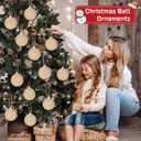 12 Pcs Burlap Christmas Ball Ornaments 3.15 Inch Farmhouse Hanging Balls Boho Rustic Ornaments for Xmas Tree Wreath Garland Holiday Party Home Decoration