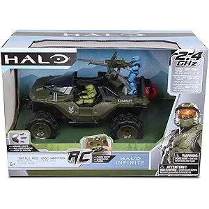 NKOK Halo Infinite RC: Battle Hog UNSC Warthog W/Master Chief & Spartan, 2.4 GHz Radio Control w/Turbo Boost Vehicle