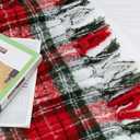 LALIFIT Plaid Throw Blanket with Fringes Green Red Christmas Home Decor Blankets Super Soft Cashmere Blanket for Couch Sofa Farmhouse Halloween etc 50" x 60" Inches (Xmas)
