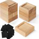 Bed Risers, Furniture Risers (Set of 8-Height 1") Can be Adjusted to 2'' 3''or 4'', Lifts Furniture Risers, Solid Natural Wood Risers, Non-Slip Recessed Hole (Square-Natural Color)