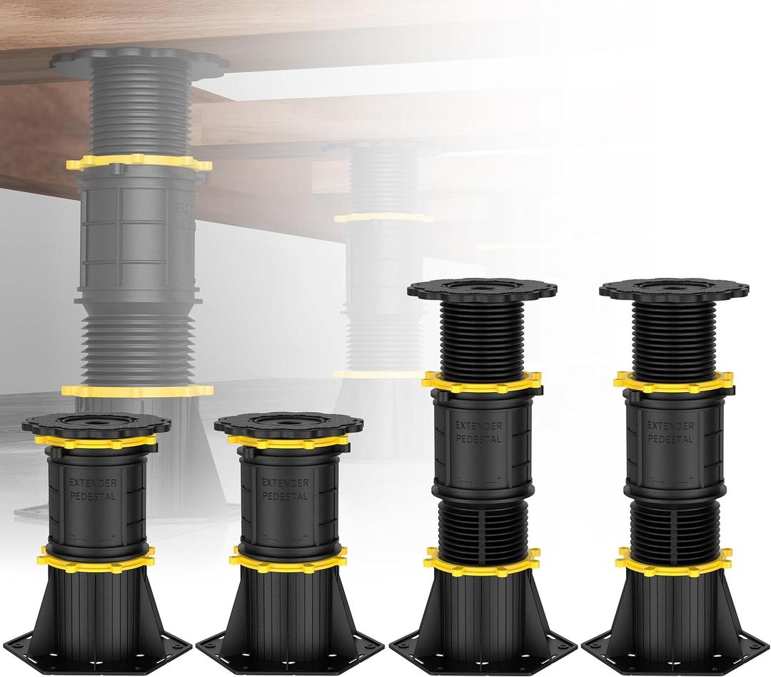 4 Pcs Adjustable Height Bed Support Legs 8.5-13 inch, Bed Frame Center Support Legs for Bed Frame/Bed Center Slat, Bed Support Reinforcement Parts Bed Slats Support Leg Bed Legs Replacement