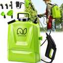 Battery Powered Backpack Sprayer 4 Gallon, Adjustable Pressure Garden Sprayer with Digital Display & Padded Straps, Electric Pump Sprayer in Lawn with 2.2Ah Battery, 5 Nozzles, Telescopic Wand