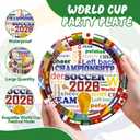 50Pcs International Flags Paper Plates and Napkins - World Cup 2026 Dessert Plates Disposable Soccer Party Supplies for Football Game Day, Kids Birthday & Sports Celebration Decorations