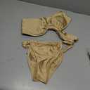 ZAFUL Women's One Shoulder Bikini Twisted Ruched High Cut Bandeau Bikini Set Two Piece Swimsuit Size S