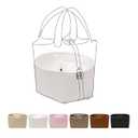 Luxury Silk Purse Organizer for Picotin18 - Silky Smooth Handbag Insert with Hidden Zipper, Lightweight and Supportive Tote Shaper for Elegant Storage（White）