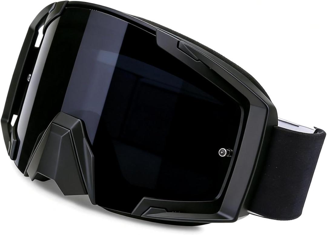 Skiing Motocross Goggles,Racing Riding Goggles ATV Dirt Bike,Ventilation Anti-Fog UV Impact Resistant for Adult (330 Series, Black Frame and Grey Lens)