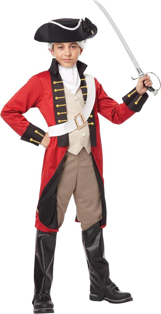 California Costumes Boys British Redcoat Costume Medium (8-10) (Red/Black/Tan)