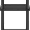 Furinno JUST Side Table, 3-Tier End Table, Open Shelves Night Stand, Bedside Table, Toolless Assembly, for Living Room, Bedroom, Bathroom, Americano