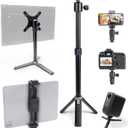 Kado Metal Portable Monitor Stand Tripod, 100x100mm 75x75mm Wall/Arm Mount Adapater Bracket Plate, 360 Ball Head and 1/4" Screw Compact for Phone, Tablet, Projector, Camera and Webcam