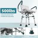 Swivel Shower Chair with Arms and Back, 500 lbs Heavy Duty Shower Stool for Inside Shower Stall and Bathtub, Height Adjustable Rotating Shower Chair & Seat for Elderly, Adults, Handicap and Disabled