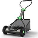 WORKPROX 16-Inch Push Reel Lawn Mower, Adjustable Height 5-Blade Reel Mower with Removable 8-Gallon Grass Catcher for Yards and Gardens, Black