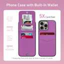 Bemal for iPhone 13 Pro Max Wallet Case, Built-in Card Holder, RFID Blocking, PU Leather Kickstand, Magnetic Closure, Durable Shockproof Phone Cover for Women and Men, Violet