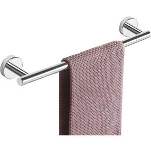 NearMoon Bath Towel Bar, Thicken Stainless Steel Shower Towel Rack Holder Wall Mounted for Bathroom, 20-lnch Overall Length-17-lnch Usable Hanging Space (1 Pack, Chrome Finish)