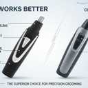 Ear and Nose Hair Trimmer Clippers: 2026 Professional Painless Eyebrow & Facial Hair Trimmers Remover for Men Women, Battery Operated Nasal Clipper, Dual Edge Waterproof Blades for Easy Clean, Black