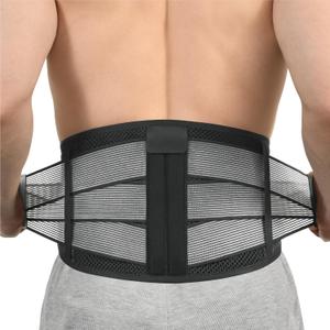 Back Brace for Lower Back Pain Relief Breathable & Adjustable | Perforated Material, Full Support with Detachable ABS Rod, Lightweight for Men & Women, Help on Herniated Disc & Sciatica, Medium