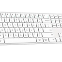 TIETI 2.4G Wireless Bluetooth Keyboard Rechargeable, Stainless Steel Ultra Slim Full Size Keyboard with Numeric Keypad Low Profile Silent Cordless Keyboards for Computer/Mac/Windows