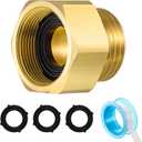 Dreyoo 1 Pack Hose Bib Brass Adapter, 1-1/16 Inch Fine Thread Female Vacuum Hose Bib Compatible with Arrowhead Brand Hoses Bibs Only Brass, with 1/2 by 157 Inch Plumbers Tape