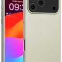 Rumwot for iPhone 17 Pro Max Leather Case Compatible with Magsafe, Top Grain Leather, Professional Slim Fit Shockproof, Metal Buttons & Camera Bump Frame Phone Protective Magnetic Cover - Gray White