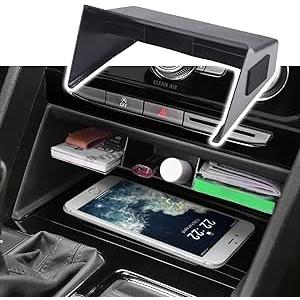 RUNROAD Atlas Center Console Organizer Compatible with VW Atlas and Cross Sport 2018-2023 Accessories, Middle Console Organizer Insert Secondary Storage Tray Coin Holder ABS Armrest Box, Not For 2024+