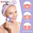 100-Count Compressed Facial Sponges for Washing face, Natural Cellulose Cosmetic Makeup Sponge for Facial Cleansing, Slight Exfoliating, Makeup Removal-(Purple Round Sponge)