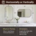 ANDY STAR 24x40 Inch Rectangle Bathroom Mirror, Brushed Nickel Scalloped Bathroom Mirror, Silver Bathroom Vanity Mirror, Unique Mirror in Rust-Proof Stainless Steel Frame (Horizontal/Vertical)