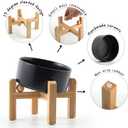 Petygooing Black Raised/Elevated 15Slanted Ceramic Dog Bowl for Small Breeds,Tilted Anti Slip Pet Feeding Bowl,Food Water Dish with Stand for Cats and Small Dogs Puppy 13.5 OZ (5.1In /1.7 Cups)