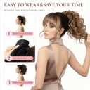 12 Inch Curly Ponytail Extension, Clip on Ponytails for Women, Natural Pony Tails Hair Extensions, Synthetic Hair Extensions Ponytail, Clip in Ponytail (Color: Ash Blonde with Blonde Ends)