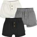 Gerber Baby-Boys 3-Pack Knit Shorts (0-3 Months, Black)