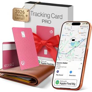 SPOTMINDERS Apple MFi Certified Credit Card Wallet Tracker PRO Pink (iOS Only) Gifts for Mom Works with Apple Find My Rechargeable Tracking Card for Her IP68 0.07in Slim Item Finder for Luggage Purse