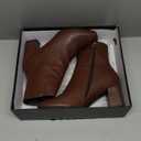 IDIFU Women's Aliza Fashion Square Toe Short Boots Side Zipper Low Block Heel Ankle Booties, Size 9.5
