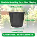 10pcs Short 3 Gallon Pots for Plants, Sturdy Plastic Planter Pots with Drainage Holes, Large Plastic Planters, Garden Planter Pots for Seedlings, Succulents
